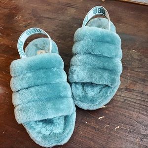 UGG Fluffy Yeah Slide Turquoise Size 7